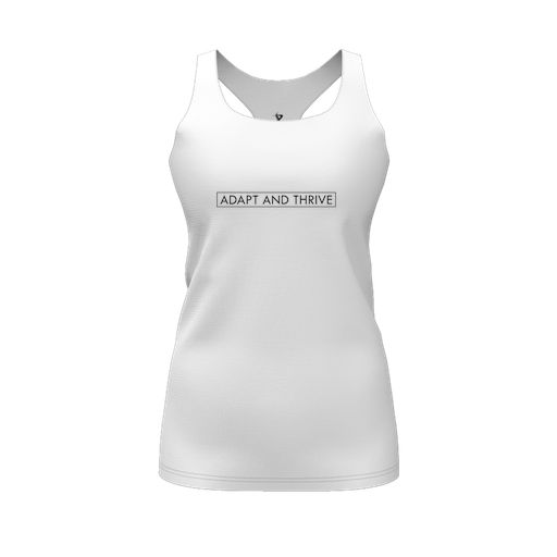 [CUS-DFW-RCBK-PER-WHT-FYS-LOGO3] Racerback Tank Top (Female Youth S, White, Logo 3)