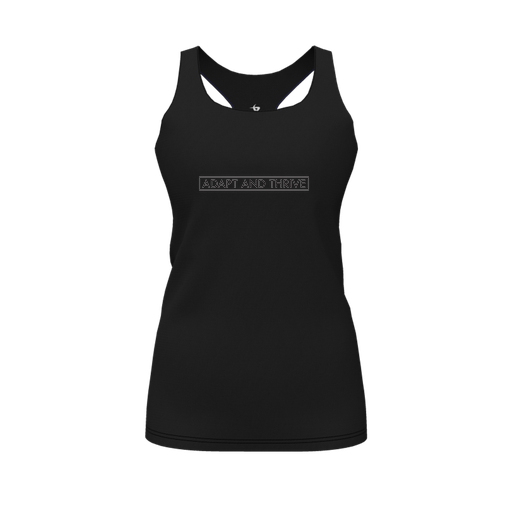 [CUS-DFW-RCBK-PER-BLK-FYS-LOGO3] Racerback Tank Top (Female Youth S, Black, Logo 3)