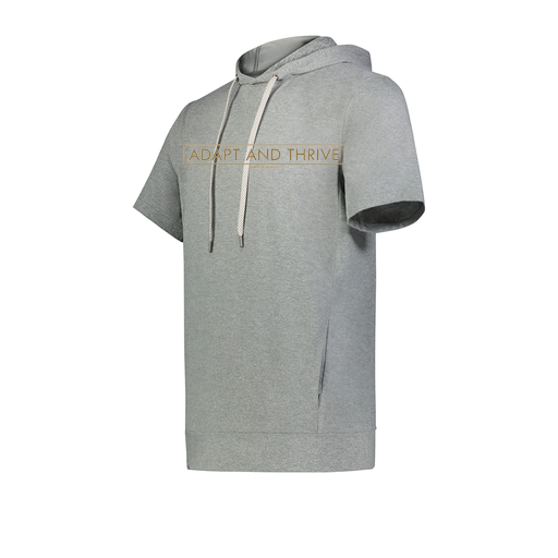 [222605-SIL-YS-LOGO2] YOUTH VENTURA SOFT KNIT SHORT SLEEVE HOODIE (Youth S, Silver, Logo 2)