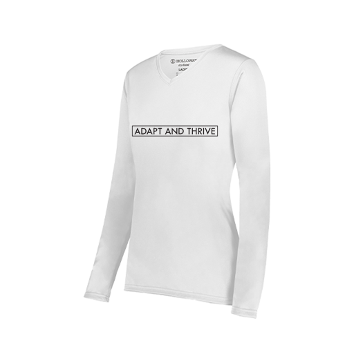 [222824.005.S-LOGO3] Ladies LS Smooth Sport Shirt (Female Adult S, White, Logo 3)