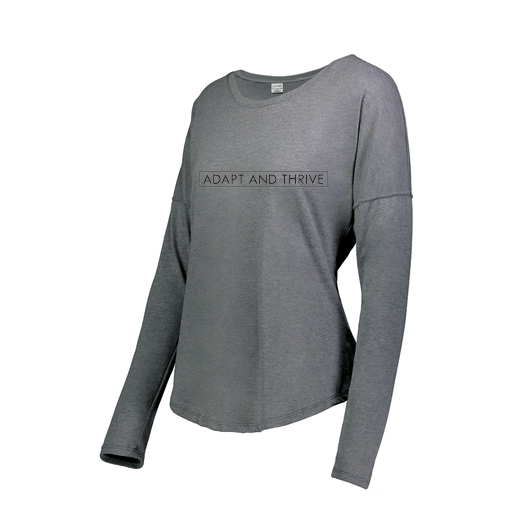 [FTLCUBGY-FAS-LOGO3] Decker Women's Tri-Blend T-Shirt - Long Sleeve (Female Adult S, Gray, Logo 3)